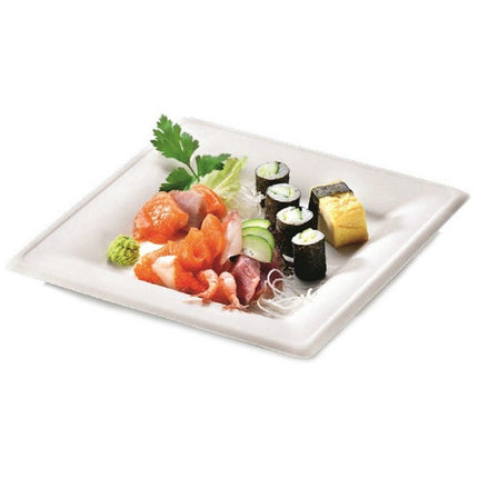 15cm (6") Small Disposable Square Bagasse Plates