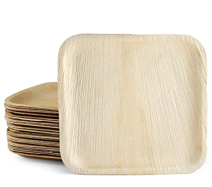 15cm (6") Square Biodegradable Palm Leaf Plates