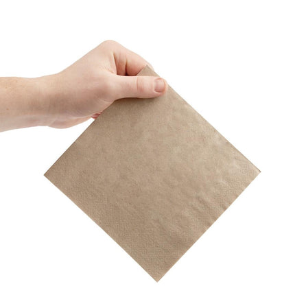 33cm Brown Paper Napkins 2-ply