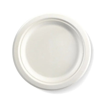 23cm (9") Disposable Round Bagasse Plates