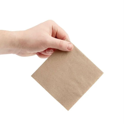 25cm Brown Paper Napkins 2-ply