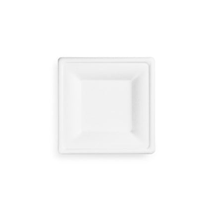 15cm (6") Small Disposable Square Bagasse Plates