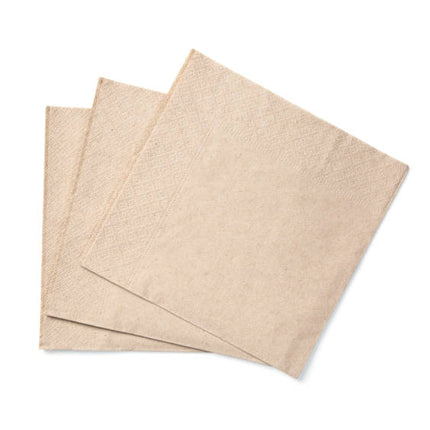 25cm Brown Paper Napkins 2-ply