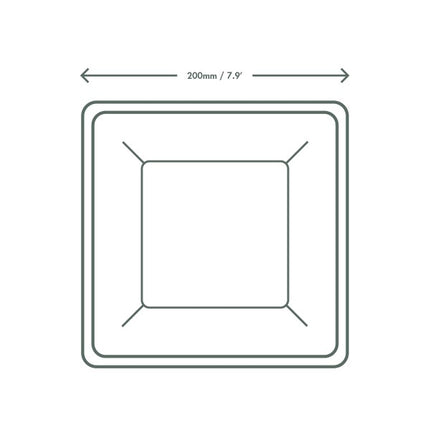 20cm (8") Compostable Square Bagasse Disposable Plates
