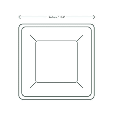 25cm (10") Compostable Square Bagasse Disposable Plates